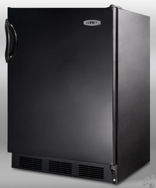 Summit CT66B 5.1 cu. ft. Compact Refrigerator with Adjustable Glass Shelves, Door Storage, Manual Defrost Freezer, Dual Evaporator and Interior Light: Black