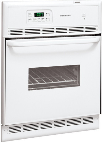 Frigidaire Feb24s2as 24 Inch Single Electric Wall Oven With 3 2 Cu Ft Capacity Even Baking Technology Manual Clean Racks And Bright Lighting White On - 24 Inch Single Wall Oven White