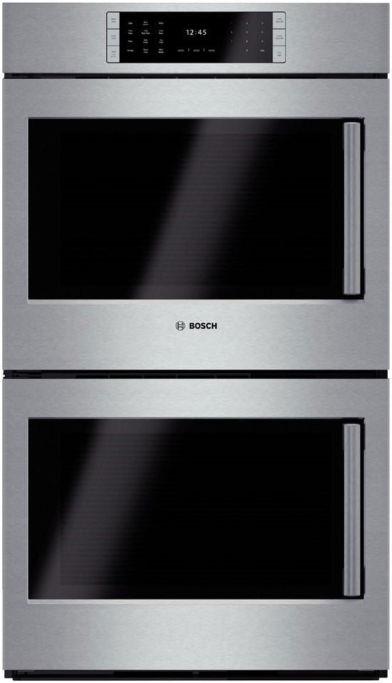 Bosch Hblp651luc 30 Inch Double Electric Wall Oven With 4 6 Cu Ft European Convection Ovens Self Clean 14 Cooking Modes Fast Preheat Temperature Probe Star K Certified Sabbath Mode And Side Swing Door Left Hinge - 30 Double Wall Gas Oven
