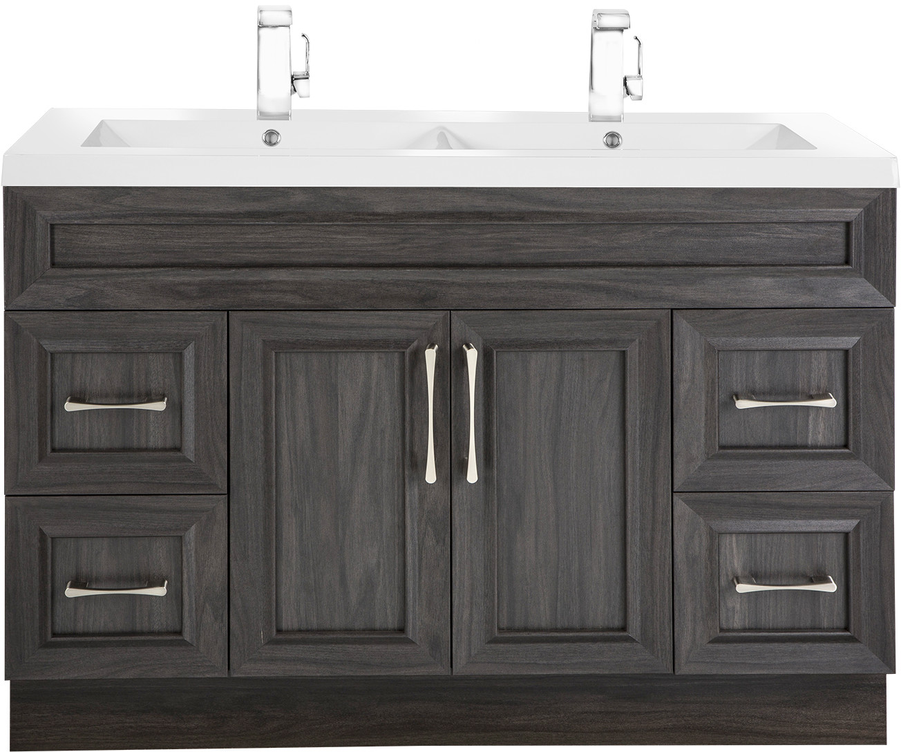 48 Inch Small Double Sink Bathroom Vanity In Antique White