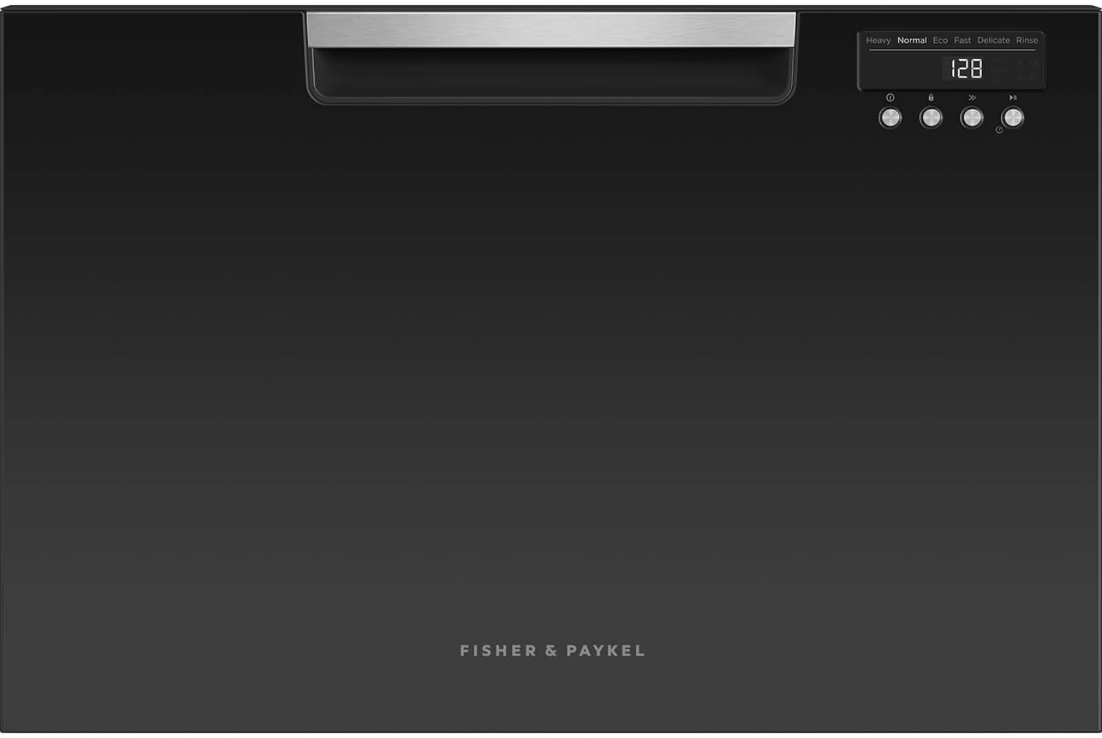 7 Place Settings in Black Fisher Paykel DD24SAB9N 24 Inch Drawers Full Console Dishwasher with 6 Wash Cycles Quick Wash