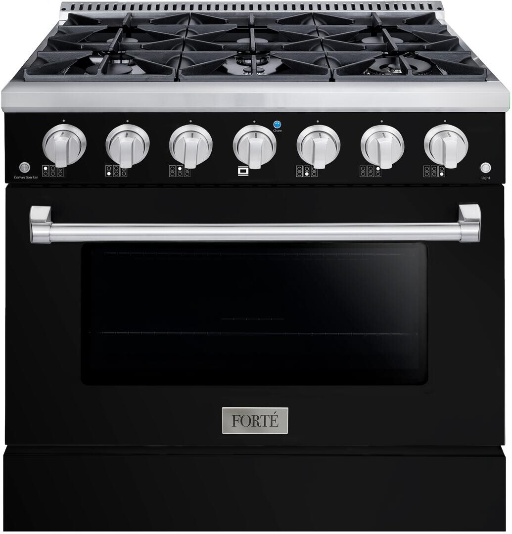 FORTÉ FGR366BSS 36 Freestanding Gas Range with 6 Sealed Burners in Stainless Steel 