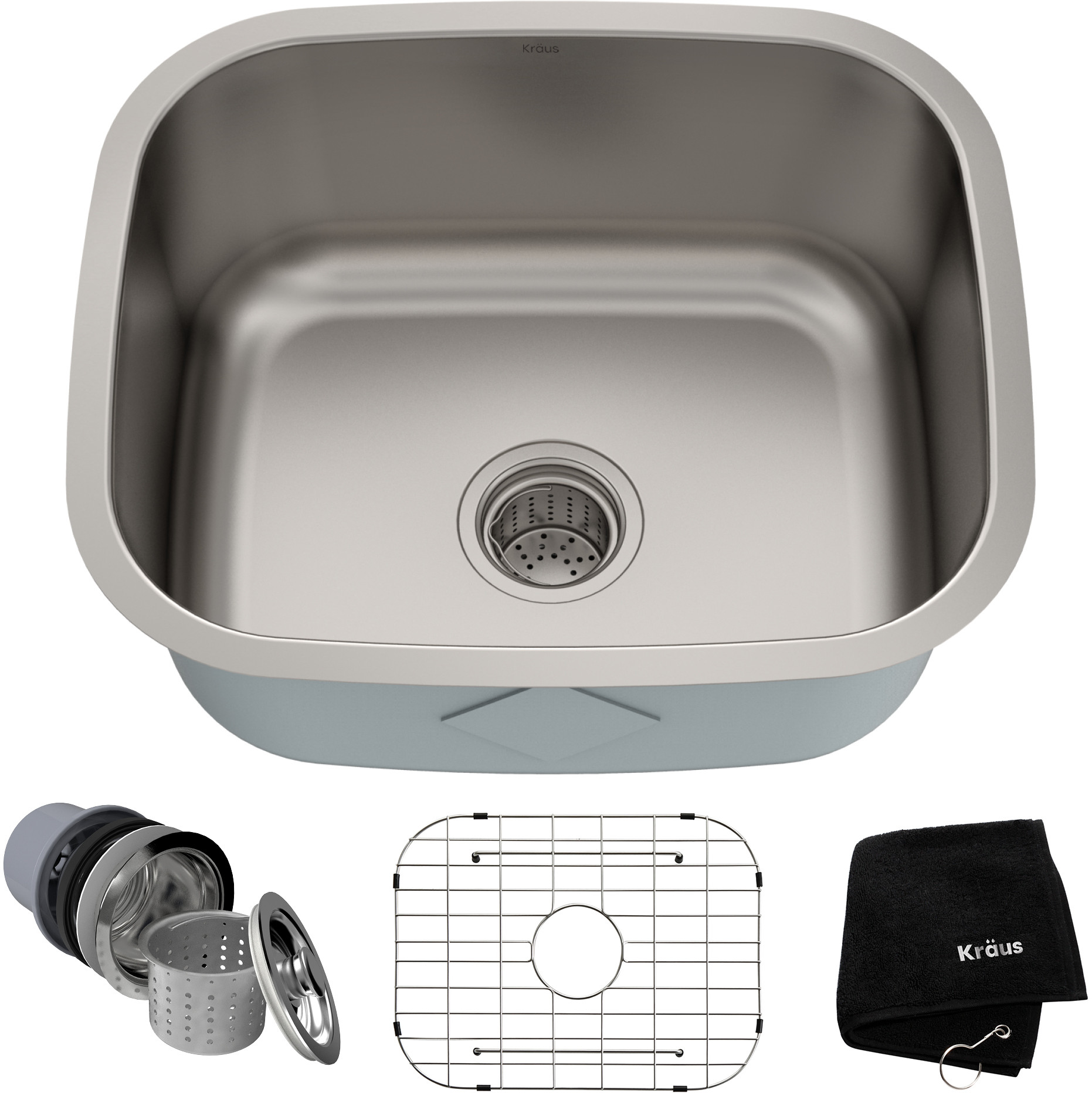 Franke GAX 40 Stainless Steel Undermount Kitchen Sink Eccentric 1 Piece Sink Washing Up 1220014586