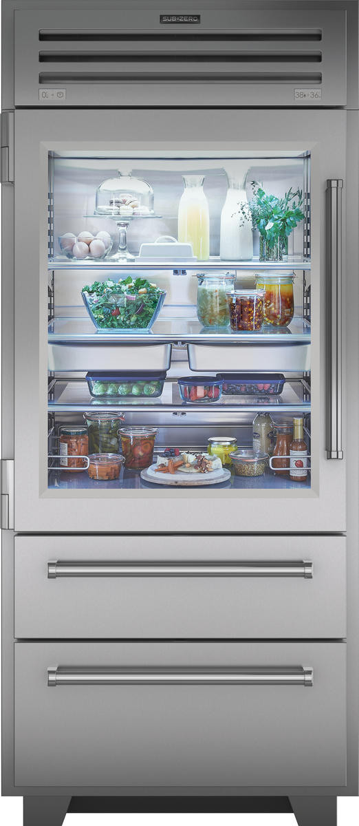 slikken dynamisch Sicilië Sub-Zero PRO3650GLH 36 Inch Built-In Bottom Freezer Refrigerator with  UV-Resistant Glass Door, Dual Refrigeration, Air Purification System, Water  Filter, Automatic Ice Maker, Sabbath Mode and Star-K Certified: Left Hinge