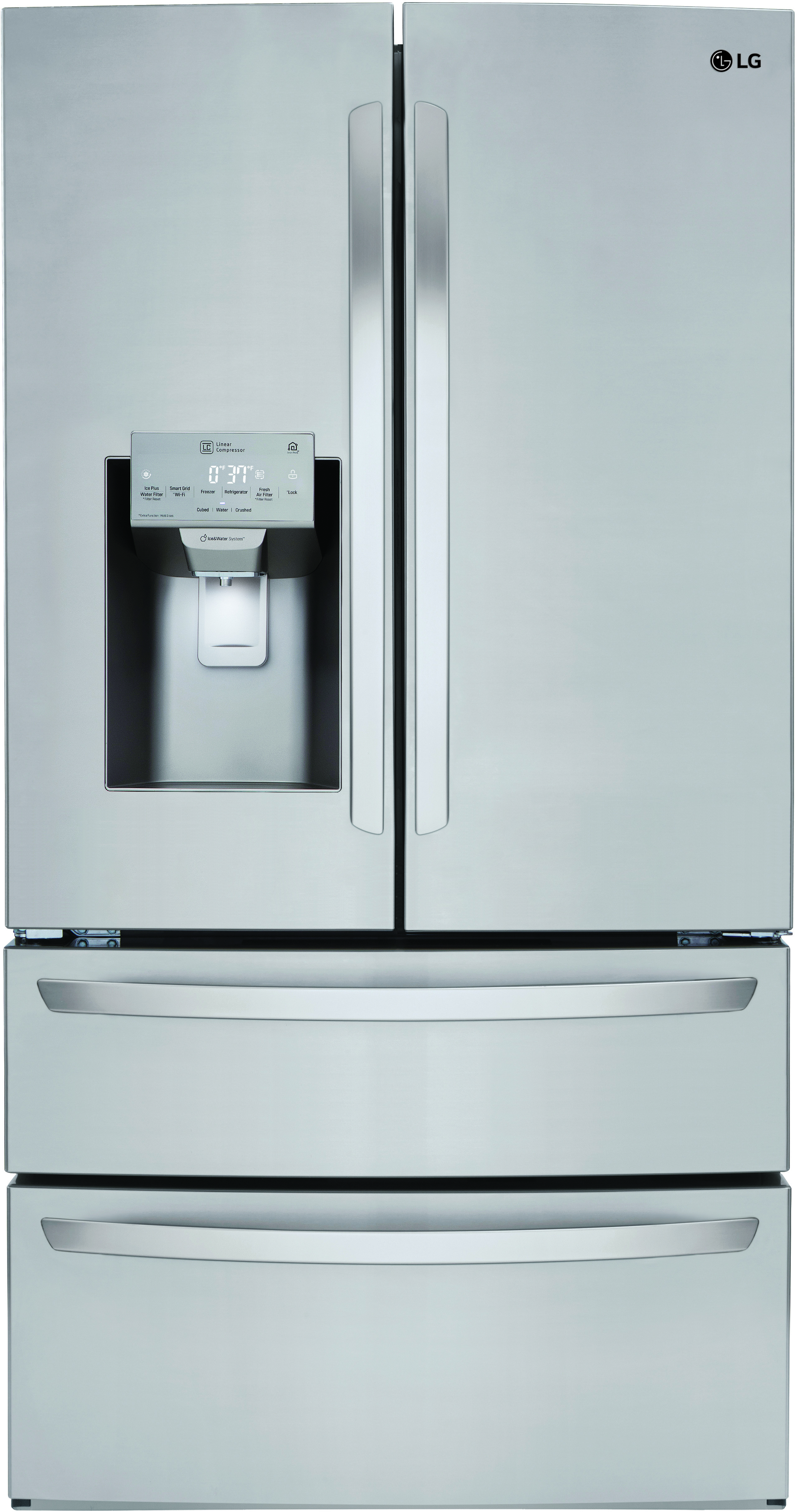 LG LMXS28636S 36 Inch Stainless Steel 4Door French Door Refrigerator with Double Freezer