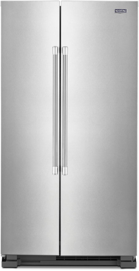 Maytag MSS25N4MKZ 36 Inch Freestanding Side by Side Refrigerator with 24.9  Cu. Ft. Total Capacity, Fingerprint Resistant, Non-Dispense Layout, Gallon  