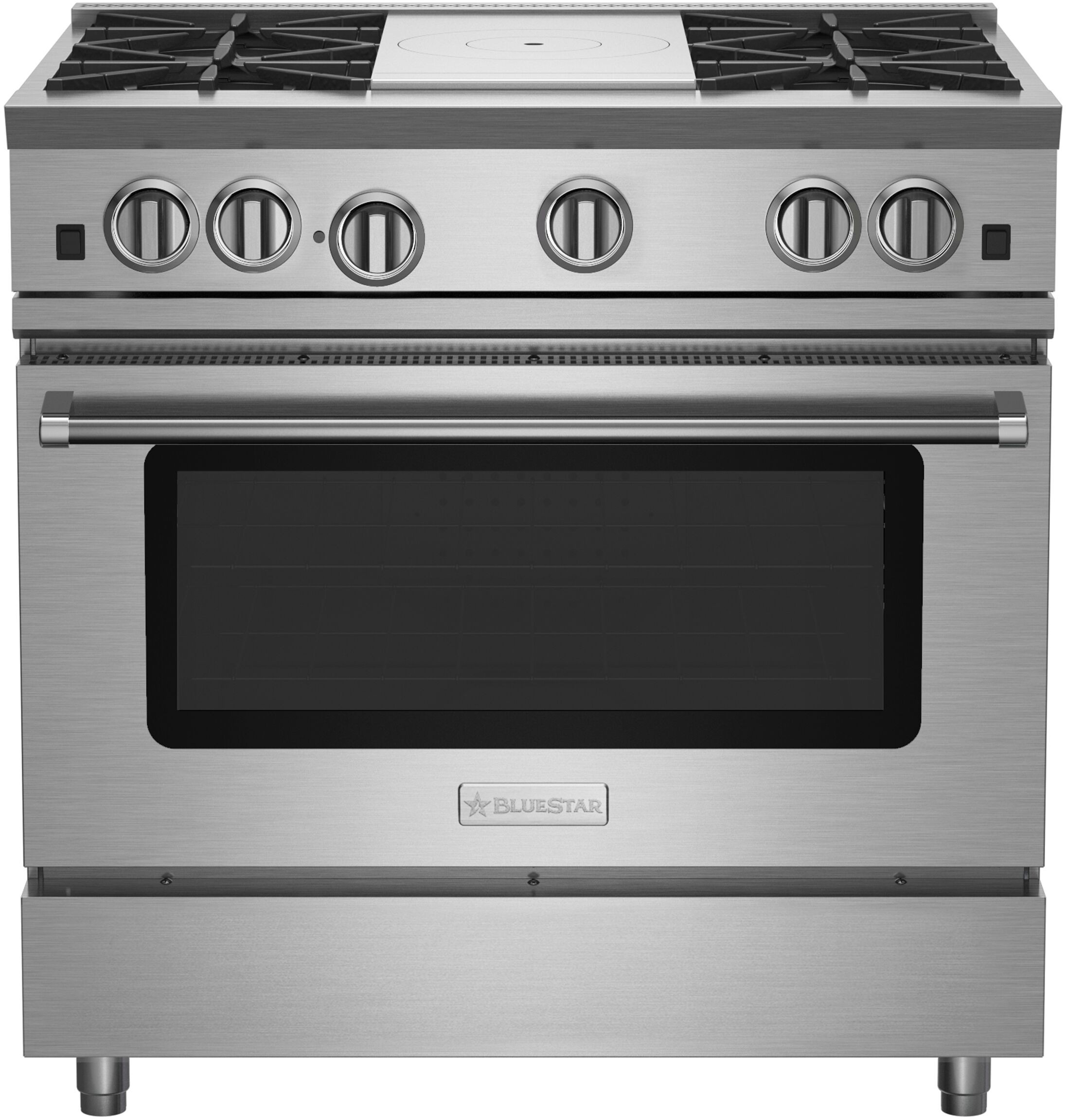 BlueStar RNB364FTV2LP 36 Inch Gas Range with French Top, UltraNova™ Burners, Convection Oven